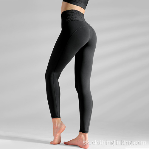 Elastické nohavice na cvičenie jogy s vysokým pásom